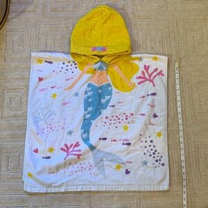 Yellow Hooded Mermaid Towel Poncho